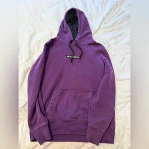 Hollister Purple Pullover Hoodie Logo Front Pocket Sweatshirt Small
